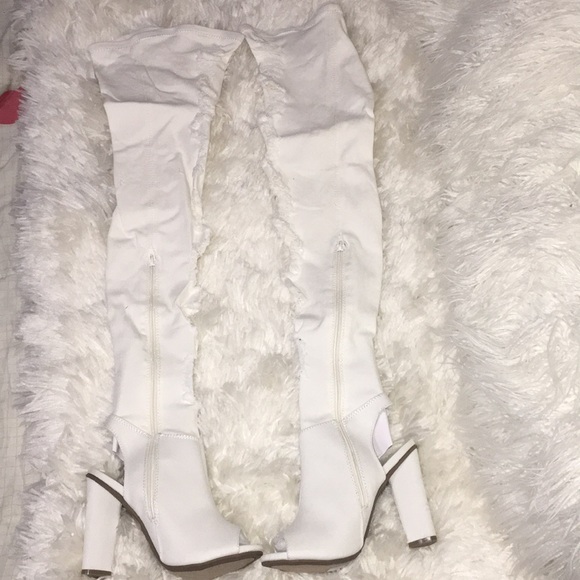 Shoes - 👩🏽‍🎓SALE- Dark Blue Thigh High Open Back Boots